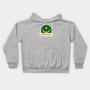 Mauritania Country Badge - Mauritania Flag Kids Hoodie